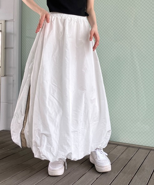 GLAMOROUS JANE(グラマラスジェーン)の「ブライトタフタバルーンラインスカート(スカート・レディース・ブラック/オフホワイト/グレー・FREE)」の6枚目の写真
