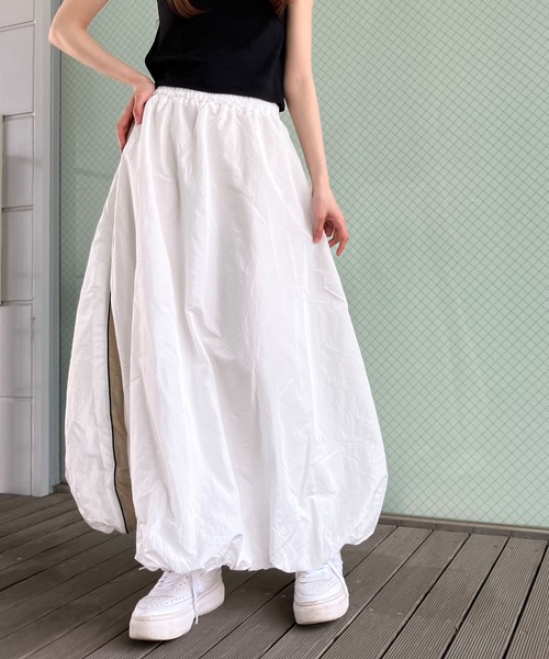 GLAMOROUS JANE(グラマラスジェーン)の「ブライトタフタバルーンラインスカート(スカート・レディース・ブラック/オフホワイト/グレー・FREE)」の8枚目の写真