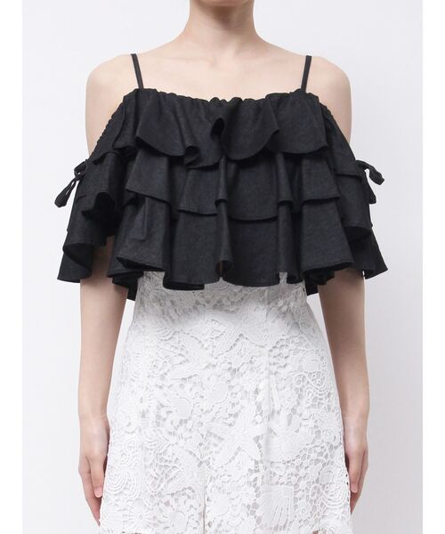 MERCURYDUO（マーキュリーデュオ）の「オフショルフリルブラウス（シャツ/ブラウス・レディース・インディゴブルー/オフホワイト/その他1/ブラック・FREE）」の17枚目の写真