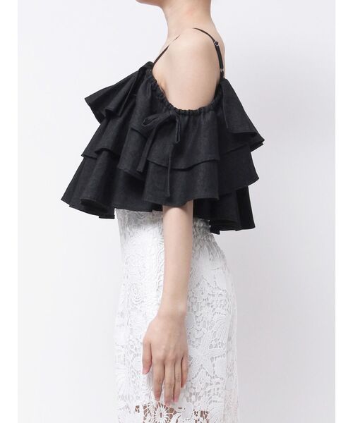 MERCURYDUO（マーキュリーデュオ）の「オフショルフリルブラウス（シャツ/ブラウス・レディース・インディゴブルー/オフホワイト/その他1/ブラック・FREE）」の16枚目の写真