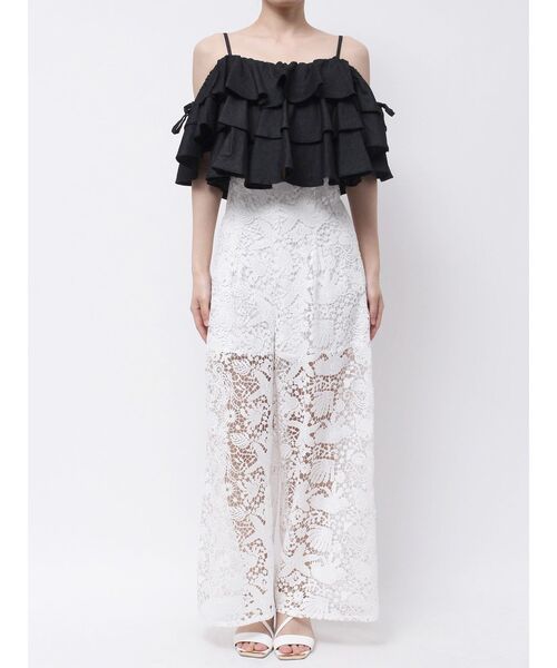 MERCURYDUO（マーキュリーデュオ）の「オフショルフリルブラウス（シャツ/ブラウス・レディース・インディゴブルー/オフホワイト/その他1/ブラック・FREE）」の9枚目の写真