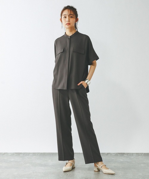 GLOBAL WORK（グローバルワーク）の「リラックススマートストレートパンツ/290010（スラックス・レディース・ブラック/ライトグレー/ネイビー/モカ/スミクロ/ブルー系その他5/ダークブラウン・MEDIUM/SMALL/X-SMALL/LARGE）」の12枚目の写真