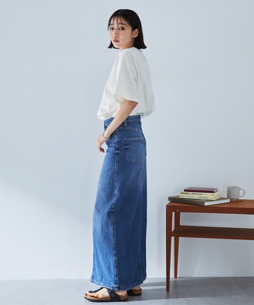 リメイクライク カレッジロゴ刺繍スイッチング半袖Tシャツ MONO