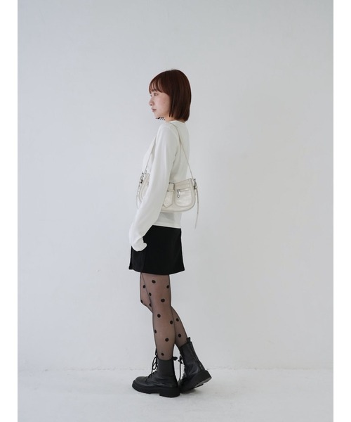 Uenui（ウニュイ）の「【 cunii 】 ラップ風 ミニスカート（スカート・レディース・ブラック/グレー・FREE）」の12枚目の写真