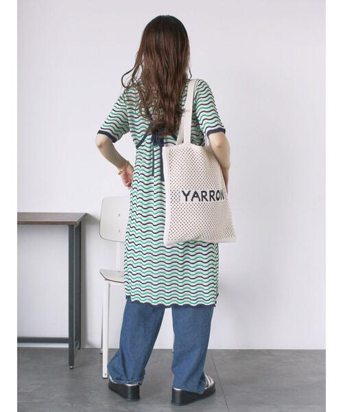 ehka sopo（エヘカソポ）の「透かし編みニットバッグ（ハンドバッグ・レディース・ピンク/グリーン/キナリ・F）」の12枚目の写真