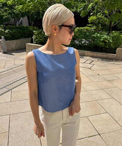 JENNE(ジェンヌ)の「エアリーデニム見えトップス(Tシャツ/カットソー・レディース・ブルー/ネイビー・LARGE/MEDIUM/SMALL)」の9枚目の写真