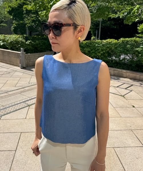 Maloja 【 Aberseem. Women 】 ファッション レディースファッション トップス Tシャツ カットソー レディース エアリーデニム見えトップス（Tシャツ/カットソー）｜JENNE
