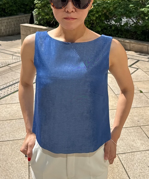 JENNE(ジェンヌ)の「エアリーデニム見えトップス(Tシャツ/カットソー・レディース・ブルー/ネイビー・LARGE/MEDIUM/SMALL)」の11枚目の写真
