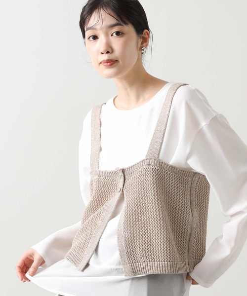 Gready Brilliant（グレディブリリアン）の「ラメキャミ前後２ＷＡＹニット（ニット/セーター・レディース・ブラック/ベージュ・38）」の12枚目の写真