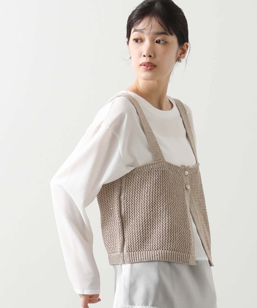 Gready Brilliant（グレディブリリアン）の「ラメキャミ前後２ＷＡＹニット（ニット/セーター・レディース・ブラック/ベージュ・38）」の11枚目の写真