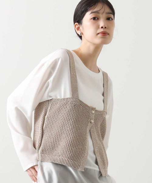 Gready Brilliant（グレディブリリアン）の「ラメキャミ前後２ＷＡＹニット（ニット/セーター・レディース・ブラック/ベージュ・38）」の9枚目の写真