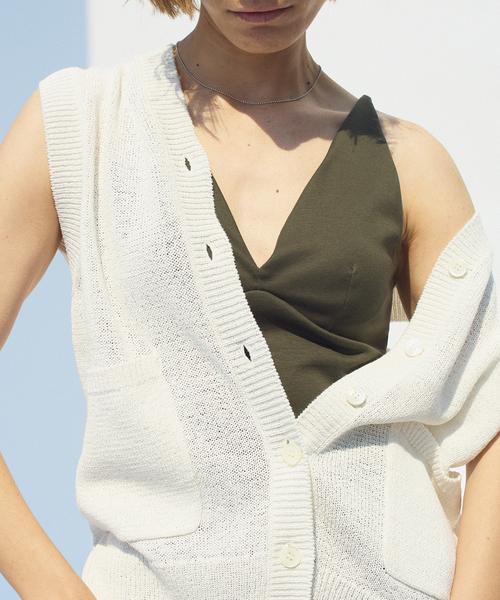 EMILY WEEK（エミリーウィーク）の「【EMILY WEEK × IENA】コットンスムース ブラキャミソール（その他アンダーウェア/インナー・レディース・カーキ/ブラック・38/36）」の2枚目の写真