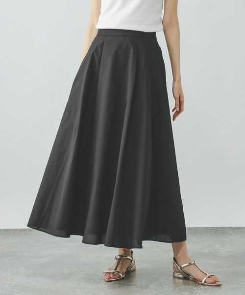 GLOBAL WORK（グローバルワーク）の「コットンライクフレアスカート/319740（スカート・レディース・ブラック/ベージュ/カーキ/ブラック系その他5・REGULER/SHORT）」の7枚目の写真