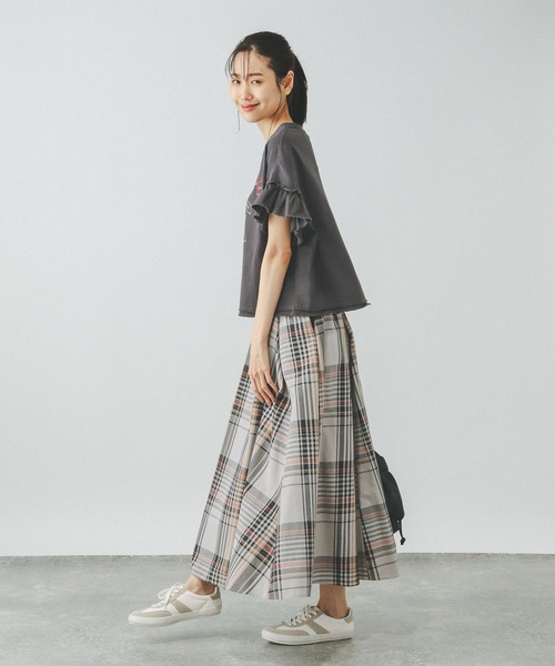 GLOBAL WORK（グローバルワーク）の「コットンライクフレアスカート/319740（スカート・レディース・ブラック/ベージュ/カーキ/ブラック系その他5・REGULER/SHORT）」の14枚目の写真