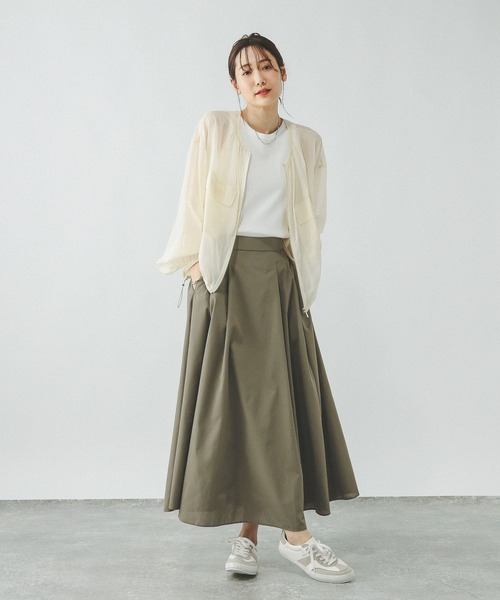 GLOBAL WORK（グローバルワーク）の「コットンライクフレアスカート/319740（スカート・レディース・ブラック/ベージュ/カーキ/ブラック系その他5・REGULER/SHORT）」の17枚目の写真