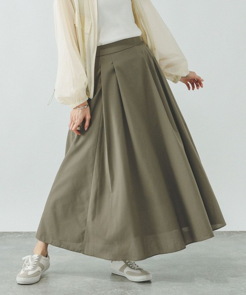 GLOBAL WORK（グローバルワーク）の「コットンライクフレアスカート/319740（スカート・レディース・ブラック/ベージュ/カーキ/ブラック系その他5・REGULER/SHORT）」の19枚目の写真