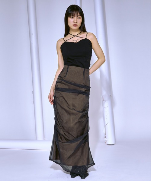 Ezick(エジック)の「Multi arrange choker カップインキャミソール(キャミソール・レディース・オフホワイト/ブラック/グリーン・FREE)」の17枚目の写真