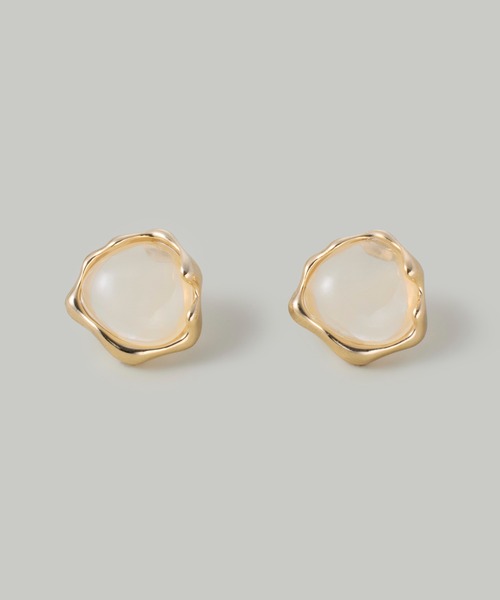 Jolie Toujours（ジョリトゥジュール）の「サークルマーブルクリアピアス（ピアス（両耳用）・レディース・ブラック/オフホワイト/コーラル/グリーン・FREE）」の2枚目の写真