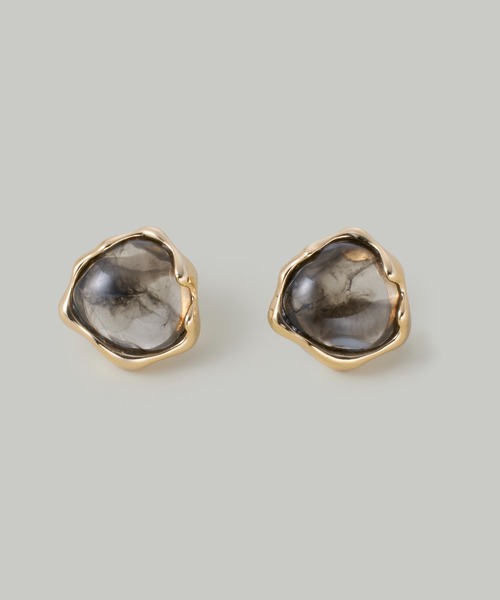 Jolie Toujours（ジョリトゥジュール）の「サークルマーブルクリアピアス（ピアス（両耳用）・レディース・ブラック/オフホワイト/コーラル/グリーン・FREE）」の3枚目の写真