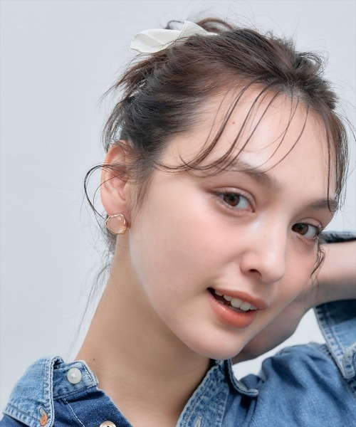 Jolie Toujours（ジョリトゥジュール）の「サークルマーブルクリアピアス（ピアス（両耳用）・レディース・ブラック/オフホワイト/コーラル/グリーン・FREE）」の12枚目の写真