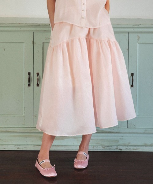 DONOBAN(ドノバン)の「シアーラメスカート(スカート・レディース・ブラック/ホワイト/アイボリー/ライトピンク・ONE)」の4枚目の写真