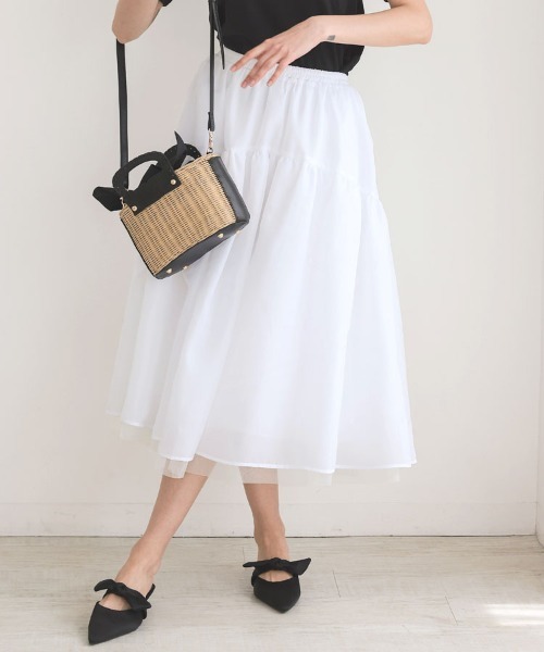 DONOBAN(ドノバン)の「シアーラメスカート(スカート・レディース・ブラック/ホワイト/アイボリー/ライトピンク・ONE)」の2枚目の写真