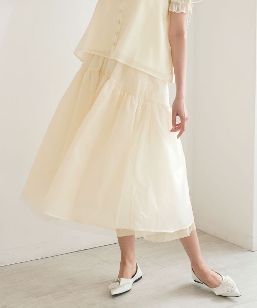 DONOBAN(ドノバン)の「シアーラメスカート(スカート・レディース・ブラック/ホワイト/アイボリー/ライトピンク・ONE)」の1枚目の写真