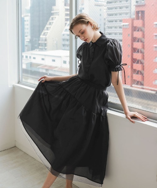 DONOBAN(ドノバン)の「シアーラメスカート(スカート・レディース・ブラック/ホワイト/アイボリー/ライトピンク・ONE)」の3枚目の写真