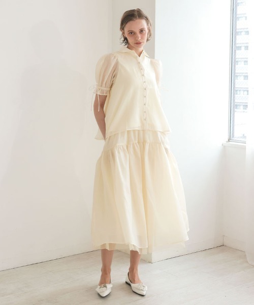 DONOBAN(ドノバン)の「シアーラメスカート(スカート・レディース・ブラック/ホワイト/アイボリー/ライトピンク・ONE)」の14枚目の写真