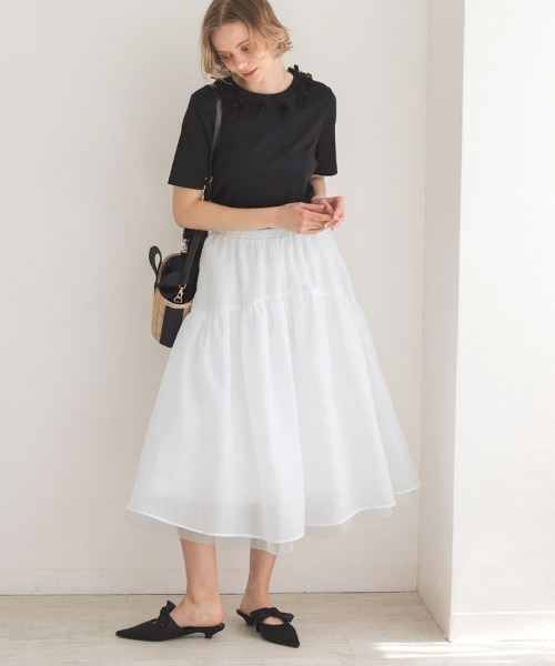 DONOBAN(ドノバン)の「シアーラメスカート(スカート・レディース・ブラック/ホワイト/アイボリー/ライトピンク・ONE)」の17枚目の写真