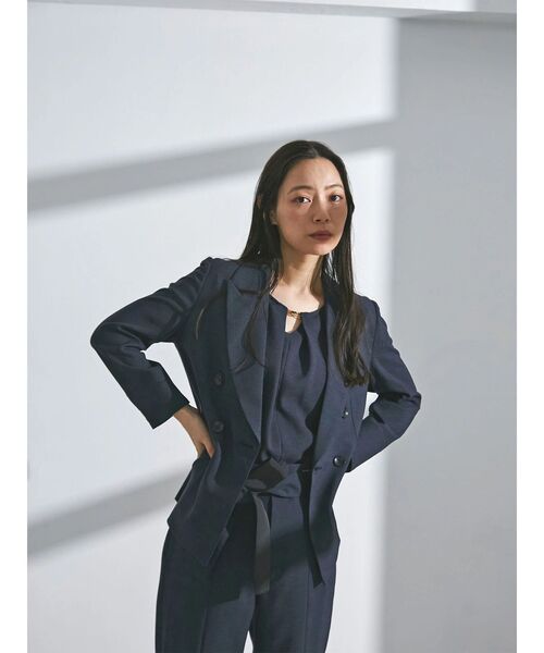 TONAL（トーナル）の「フェイクリネンフロントバーブラウス（シャツ/ブラウス・レディース・オフホワイト/ベージュ/ネイビー/ブラウン・MEDIUM）」の6枚目の写真