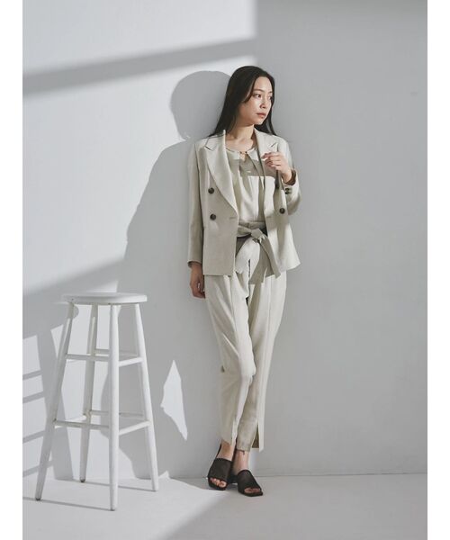 TONAL（トーナル）の「フェイクリネンフロントバーブラウス（シャツ/ブラウス・レディース・オフホワイト/ベージュ/ネイビー/ブラウン・MEDIUM）」の11枚目の写真