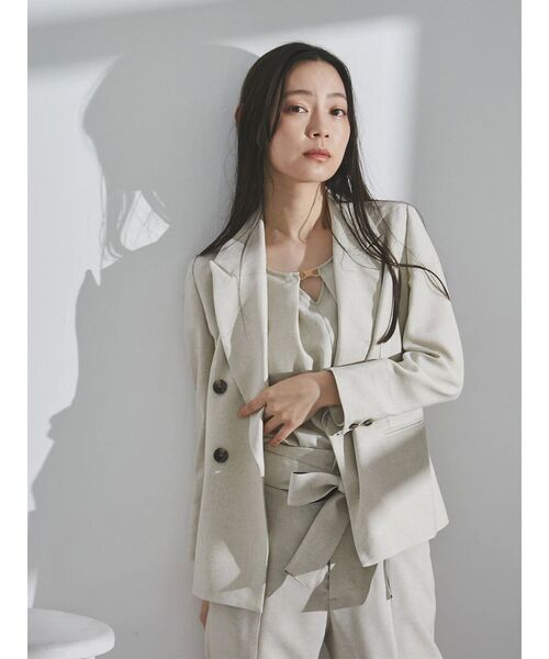 TONAL（トーナル）の「フェイクリネンフロントバーブラウス（シャツ/ブラウス・レディース・オフホワイト/ベージュ/ネイビー/ブラウン・MEDIUM）」の13枚目の写真