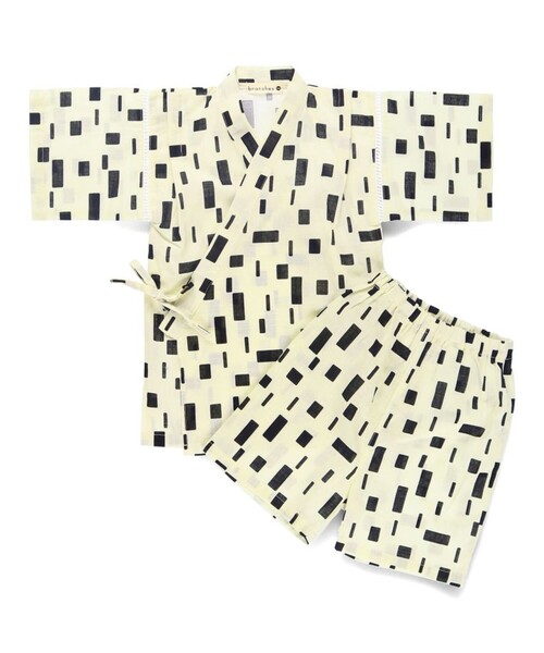 BRANSHES(ブランシェス)の「【キッズ/綿100%】甚平(浴衣・キッズ・ブラック/アイボリー/ライトグレー/ネイビー・90/110/120/100)」の8枚目の写真