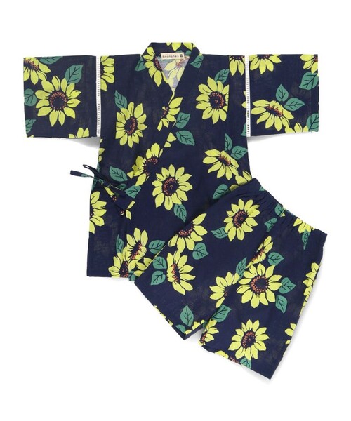 BRANSHES(ブランシェス)の「【キッズ/綿100%】甚平(浴衣・キッズ・ブラック/アイボリー/ライトグレー/ネイビー・90/110/120/100)」の6枚目の写真