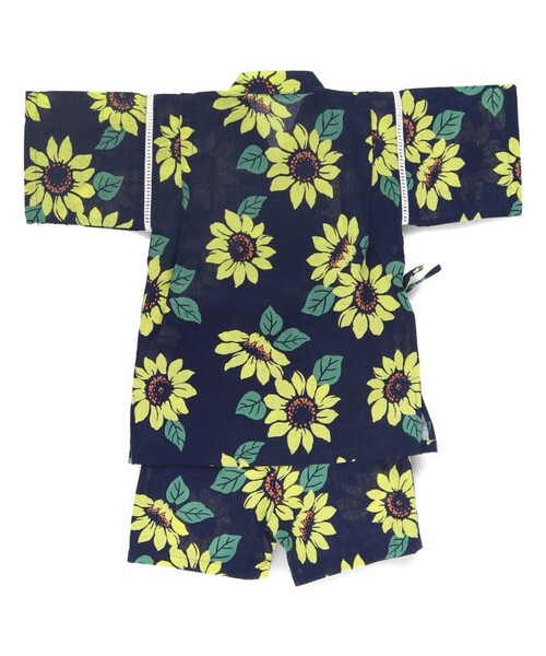 BRANSHES(ブランシェス)の「【キッズ/綿100%】甚平(浴衣・キッズ・ブラック/アイボリー/ライトグレー/ネイビー・90/110/120/100)」の5枚目の写真