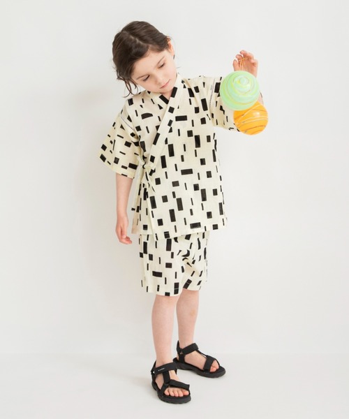 BRANSHES(ブランシェス)の「【キッズ/綿100%】甚平(浴衣・キッズ・ブラック/アイボリー/ライトグレー/ネイビー・90/110/120/100)」の21枚目の写真