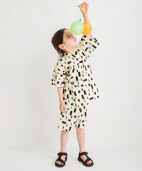 BRANSHES(ブランシェス)の「【キッズ/綿100%】甚平(浴衣・キッズ・ブラック/アイボリー/ライトグレー/ネイビー・90/110/120/100)」の22枚目の写真