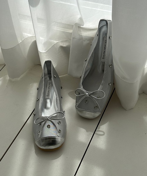 by muni:r（バイ ムニール）の「メッシュジュエリーフラットシューズ（バレエシューズ・レディース・ブラック/ピンク/アイボリー/シルバー・23.5cm/24.5cm/23.0cm/24.0cm/25.0cm）」の20枚目の写真