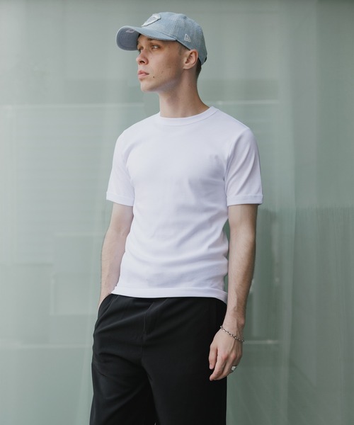 HANES（ヘインズ）の「Hanes/ヘインズ RIB S/S CREW TEE BEEFY リブTシャツ 2026年 夏 夏服（Tシャツ/カットソー・メンズ・ホワイト/ブラック/ネイビー・XL/L/M）」の9枚目の写真