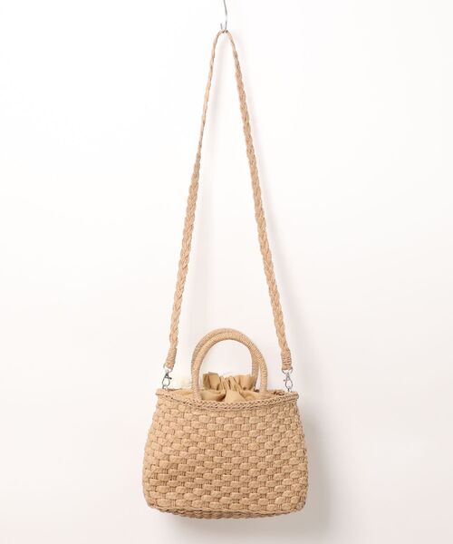 VIBGYOR(ヴィブジョー)の「Mignonjour/レースリボン付き2wayかごバッグ M2751(かごバッグ・レディース・ブラウン/ベージュ・FREE)」の6枚目の写真