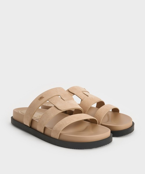 CHARLES & KEITH◆Joan レザースライドサンダル◆送料込 Joan ジョアン レザースライドサンダル - ブラック | CHARLES