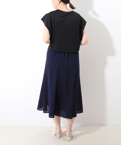 MICO COULIER（ミコクリエ）の「シアーギンガムワンピース（ワンピース・レディース・ネイビー/ブラック・38）」の18枚目の写真