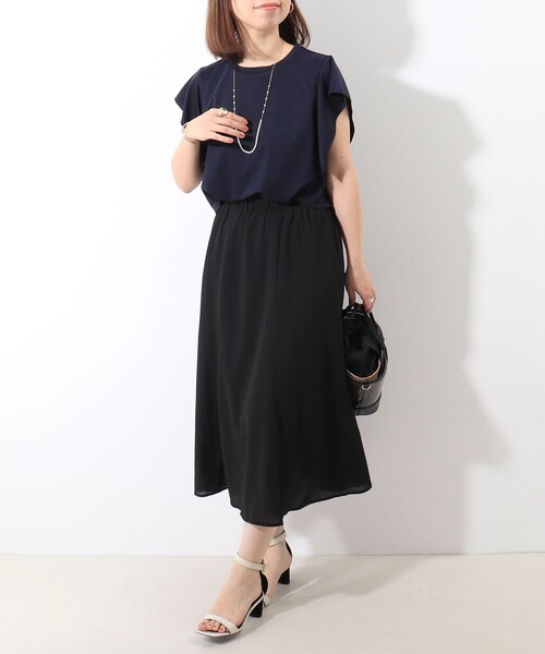 MICO COULIER（ミコクリエ）の「シアーギンガムワンピース（ワンピース・レディース・ネイビー/ブラック・38）」の21枚目の写真