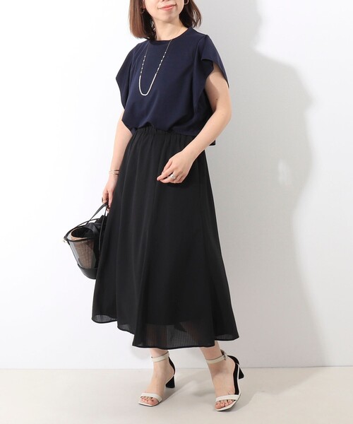 MICO COULIER（ミコクリエ）の「シアーギンガムワンピース（ワンピース・レディース・ネイビー/ブラック・38）」の22枚目の写真