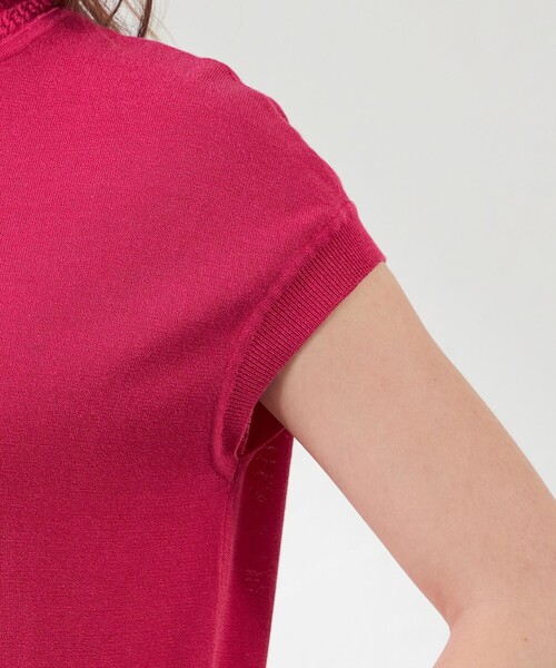 amaca（アマカ）の「シャイニーコットン混プルオーバー（ニット/セーター・レディース・ネイビー/グリーン系その他/ピンク系その他2/オフホワイト・38）」の8枚目の写真