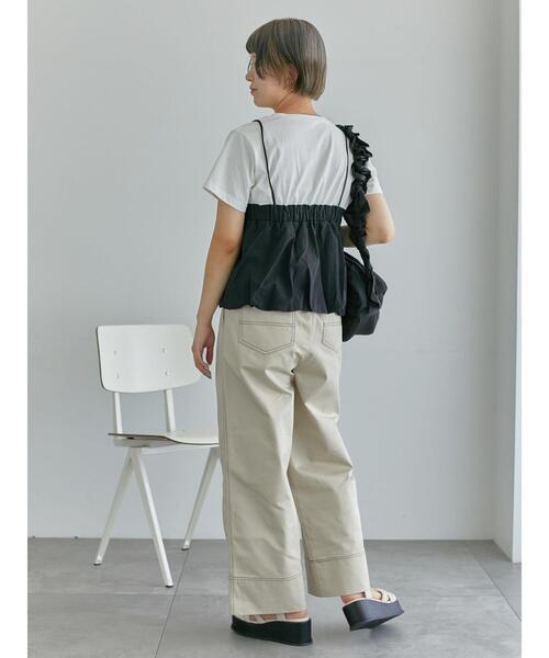 ehka sopo(エヘカソポ)の「ビスチェドッキングTシャツ(Tシャツ/カットソー・レディース・サックスブルー/ブラック/ベージュ・F)」の10枚目の写真