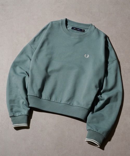 FRED PERRY（フレッドペリー）の「【FRED PERRY】TIPPED SWEATSHIRT クルーネックスウェット G1148（スウェット・レディース・グレイッシュブルー/ブラック/ホワイト・10）」の3枚目の写真