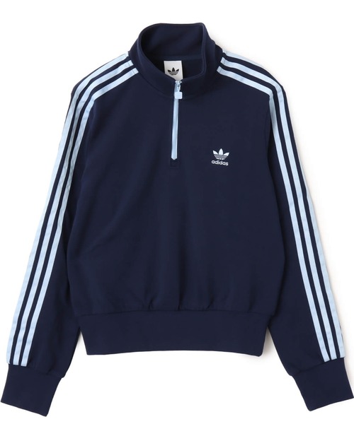 adidas(アディダス)の「adidas CROP HALFZIP SWEAT / アディダス クロップ ハーブジップ スウェット(スウェット・レディース・インディゴブルー・M/S/L)」の4枚目の写真