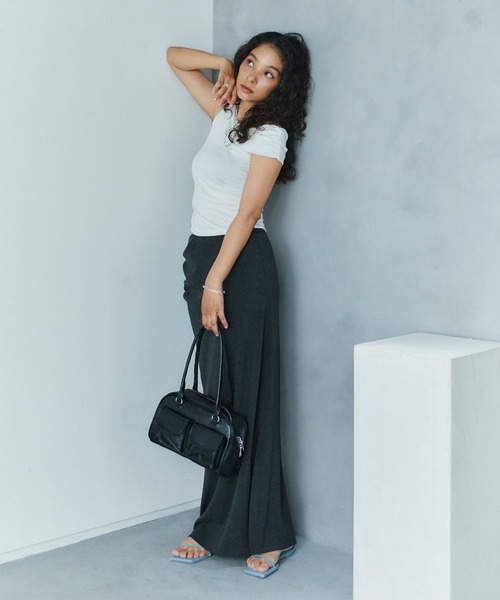 LIENCOEUR（リアンクール）の「サイドギャザータイトスカート（スカート・レディース・ダークグレー/グレー・FREE）」の20枚目の写真